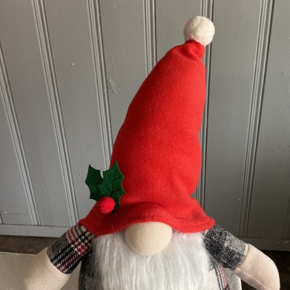 NWT- 16” Adorable Red Hat- Black, White & Red Plaid- Holiday Gnome Decorations - Picture 4 of 17